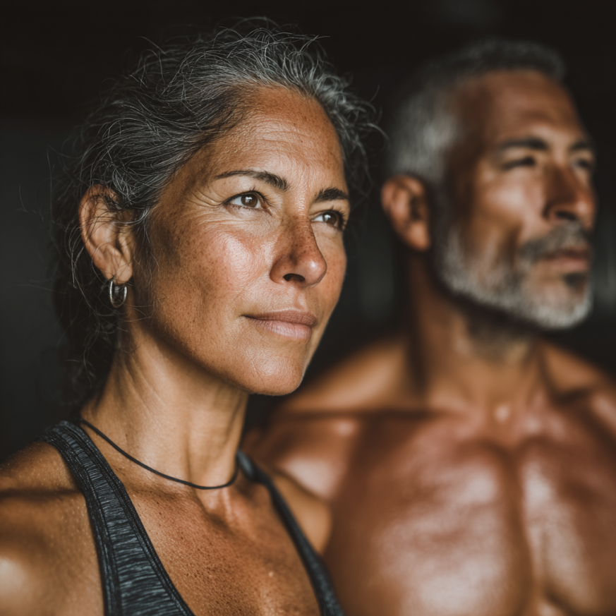 Persona mayor ejercitándose